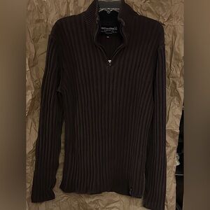EUC Nautica Men's Medium Brown Zip-Up Sweater